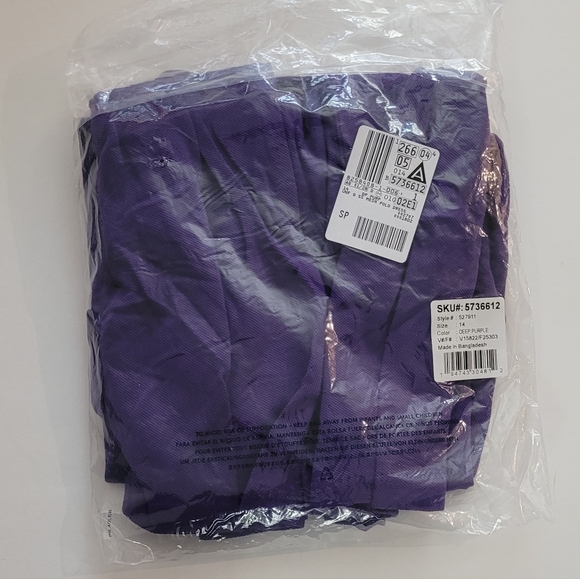 Lands End Girls Short Sleeve Polo Mesh Dress at Knee Size 14 - Purple - Picture 9 of 9